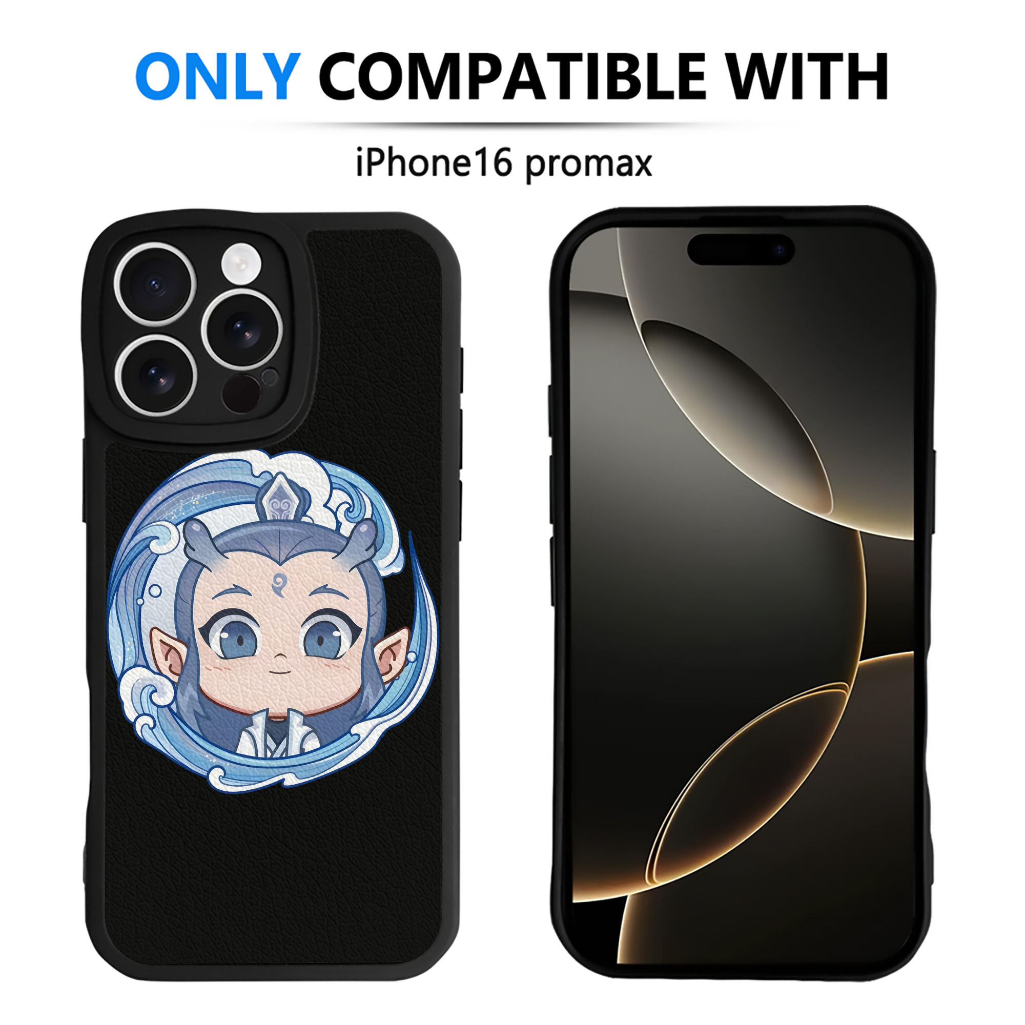 （画像用） Ne Zha 2 ナタ 魔童の大暴れ 【iPhone 16シリーズ対応】シリコンスマホケース（レザー調） 材質：シリコン